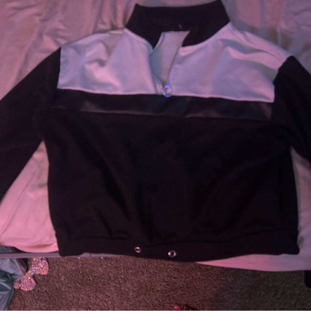 Rainbow Black and White Varsity Jacket